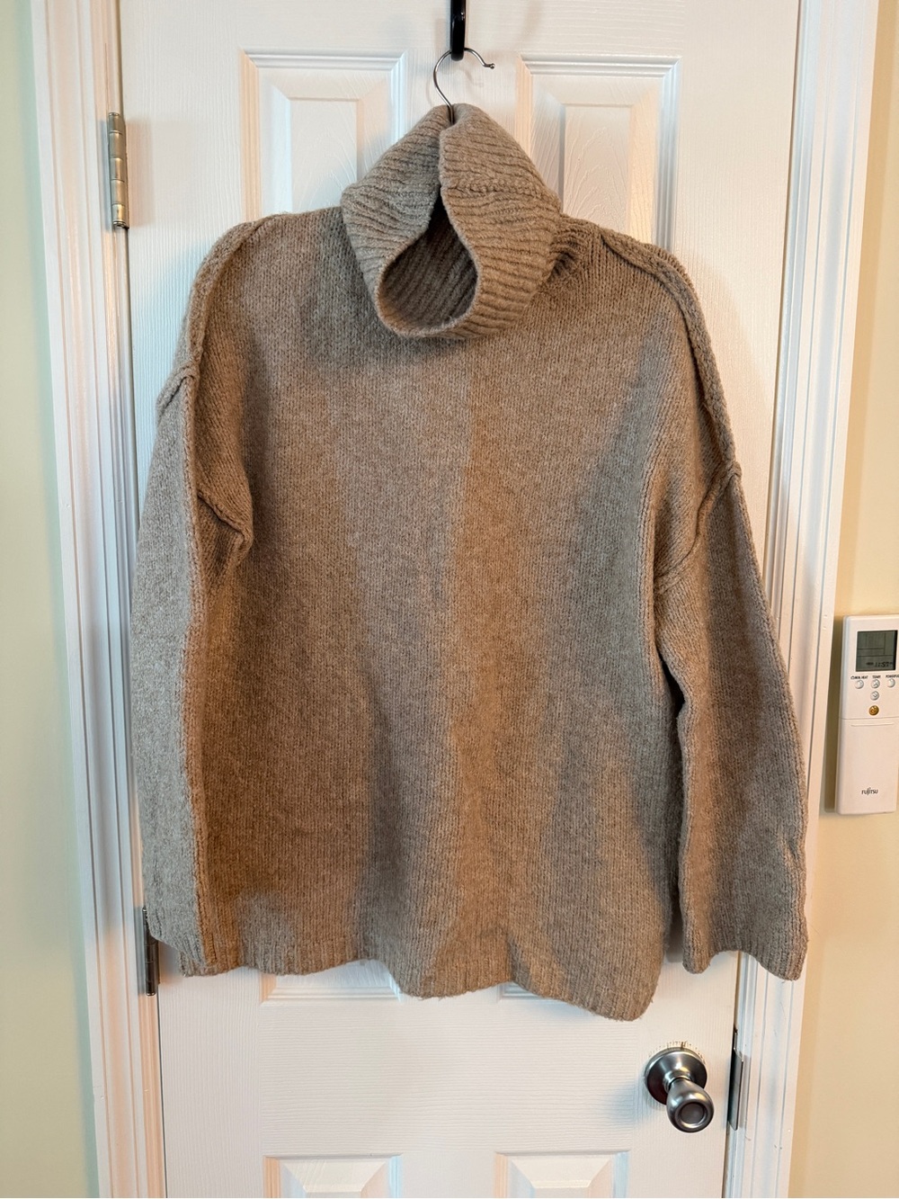 Cozy Taupe Cowl Neck Sweater